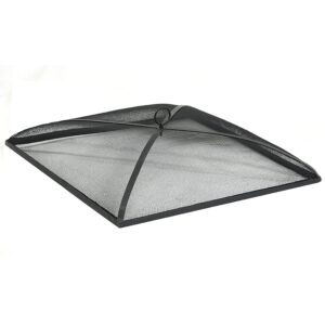 sunnydaze heavy-duty black steel mesh fire pit spark screen cover - 30-inch square
