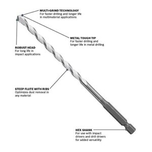 Bosch MP03 3/16 In. x 4 In. x 6 In. Daredevil Multipurpose Drill Bit