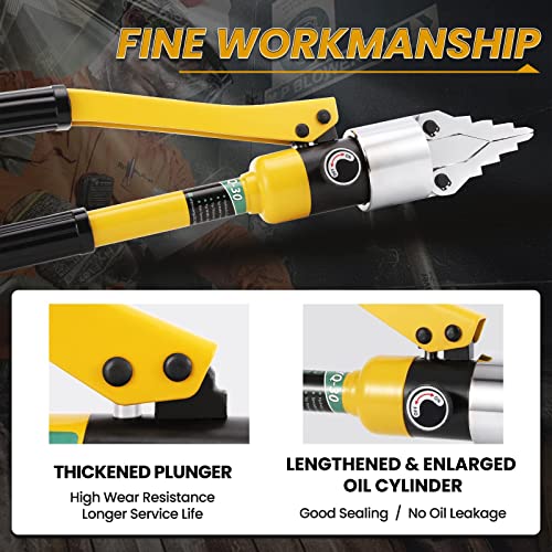 Huanyu Integral Hydraulic Flange Spreader 8T Portable Hydraulic Flange Separator Manual Flange Splitter Alloy Steel Pliers Max Spread 1-3/16" Fast Oil Return for Pipeline Maintenance Yellow YQ-30