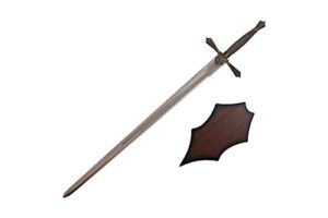 wuu jau l-668 medieval sword with display plaque, 43"