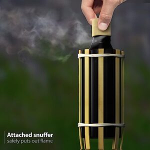 Matney Bamboo Torches for Outside Mosquitos Repellent - Decorative Garden & Backyard Lights - Mosquito Torches Outdoor - Oil Lamp for Citronella - Flame Lasts Over 8 Hours - 4 Feet Tall - (12 Pack)