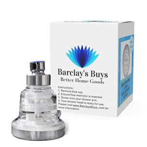 shower filter for hard water – filtered shower head water softener – 3 rainfall & massage settings – increase pressure while saving water – shower water filter by barclay’s buys