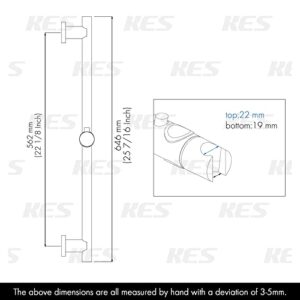 KES Shower Slide Bar for Bathroom with Adjustable Handheld Shower Holder Wall Mount, Brushed SUS 304 Stainless Steel, F204-2