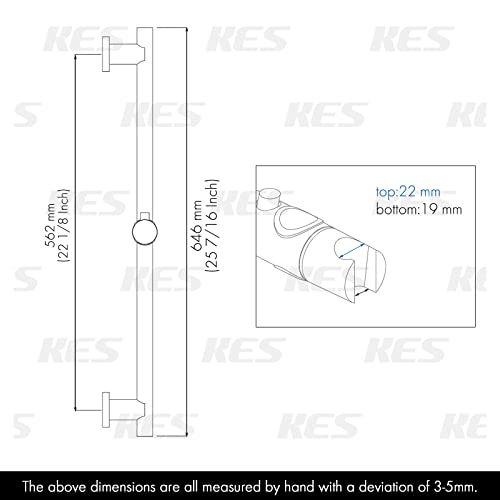 KES Shower Slide Bar for Bathroom with Adjustable Handheld Shower Holder Wall Mount, Brushed SUS 304 Stainless Steel, F204-2