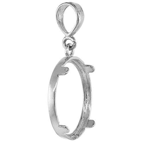 Sterling Silver Dime Bezel 18 mm Coins Prong Back Square Edge 10 cent Coin NOT Included