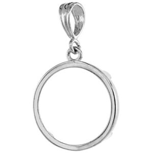 Sterling Silver Dime Bezel 18 mm Coins Prong Back Square Edge 10 cent Coin NOT Included
