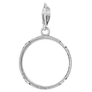 Sterling Silver Penny Bezel 19 mm Coins Prong Back Square Edge 1 Cent Coin NOT Included