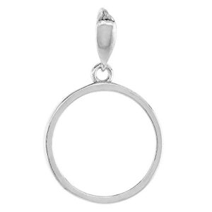 Sterling Silver Penny Bezel 19 mm Coins Prong Back Square Edge 1 Cent Coin NOT Included