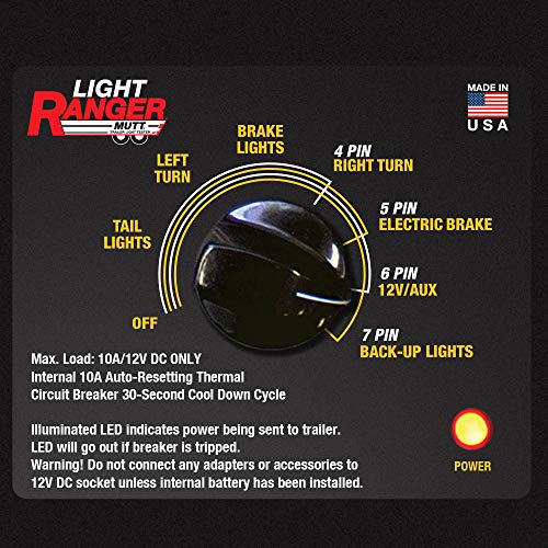 Innovative Products of America #9101 Light Ranger MUTT (7-Way Spade Pin Style with Adapter) Trailer Tester