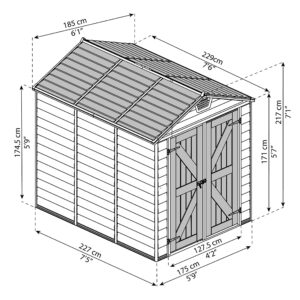 Palram - Canopia SkyLight 6' x 8' Storage Shed - Tan