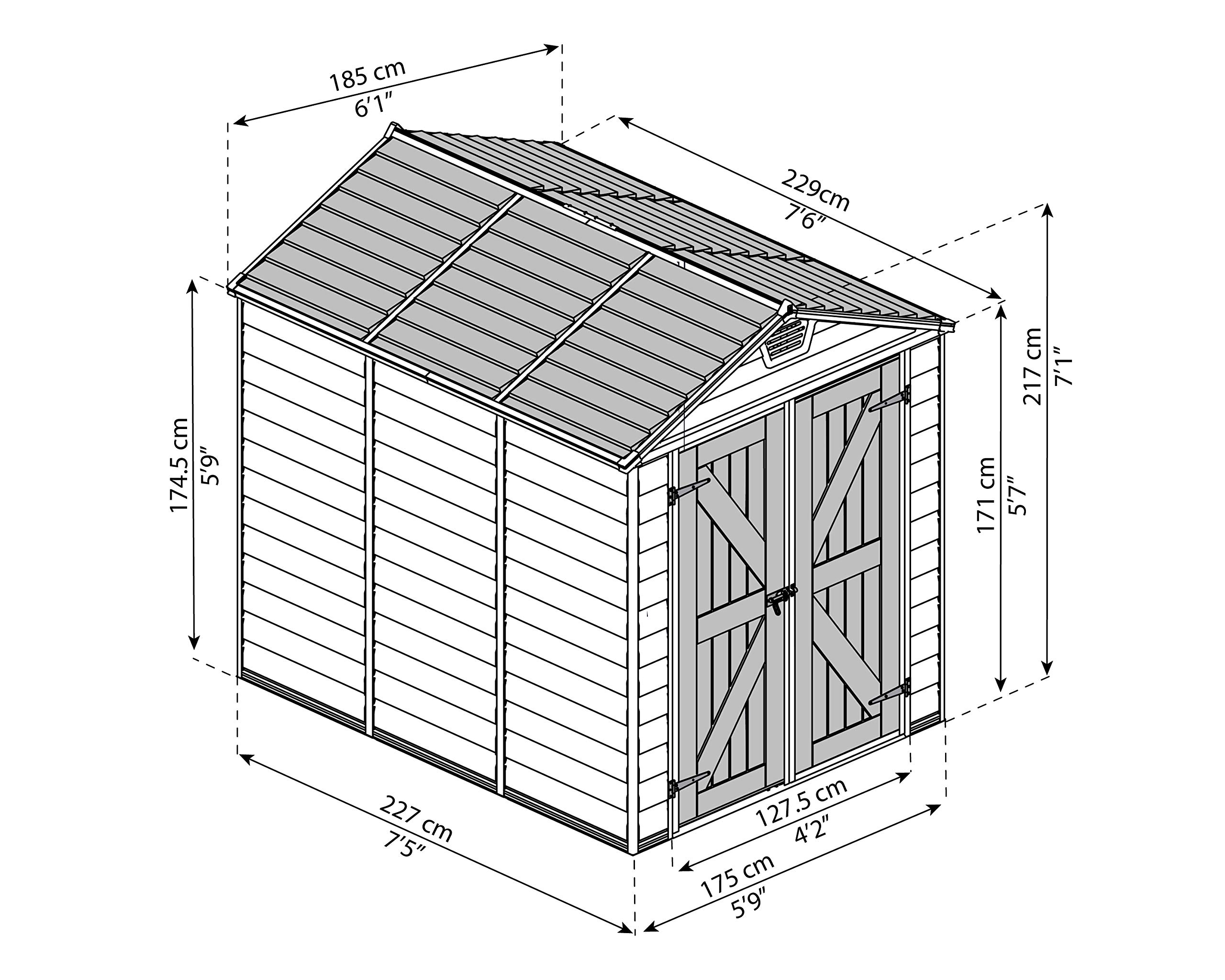 Palram - Canopia SkyLight 6' x 8' Storage Shed - Tan