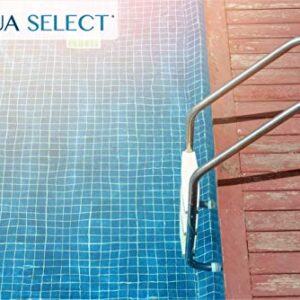 Aqua Select Three Tread Stainless Steel Pool Ladder | Entry and Exit System for In-Ground Swimming Pools | 250 Pound Capacity | 1.90-Inch Outer Diameter | with Non-Slip Plastic White Steps