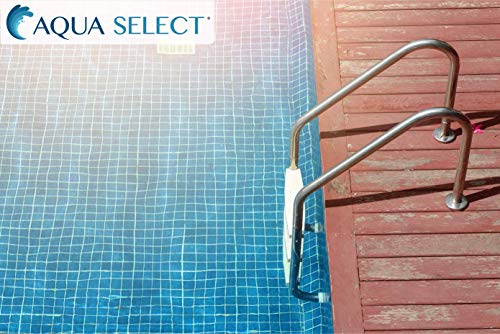 Aqua Select Three Tread Stainless Steel Pool Ladder | Entry and Exit System for In-Ground Swimming Pools | 250 Pound Capacity | 1.90-Inch Outer Diameter | with Non-Slip Plastic White Steps