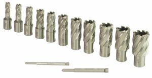 steel dragon tools 13pc. high speed steel hss annular cutter kit 1" depth and 7/16 in. to 1-1/16 in.