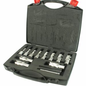 Steel Dragon Tools 13pc. High Speed Steel HSS Annular Cutter Kit 1" Depth and 7/16 in. to 1-1/16 in.