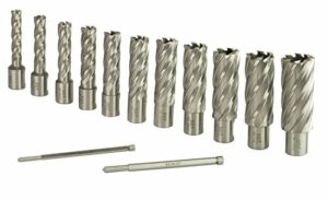 steel dragon tools 13pc. high speed steel hss annular cutter kit 2" depth and 7/16 in. to 1-1/16 in.