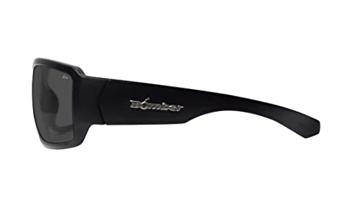 BOOGIE Bomb BG103 Floating Safety Sunglasses: Matte Black frame, Smoke PC Safety lens, Non-Slip Gray foam lining, ANSI Z87+ Compliant, UVA/UVB, Safe for Rugged Activity, Wet Conditions.