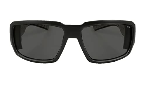 BOOGIE Bomb BG103 Floating Safety Sunglasses: Matte Black frame, Smoke PC Safety lens, Non-Slip Gray foam lining, ANSI Z87+ Compliant, UVA/UVB, Safe for Rugged Activity, Wet Conditions.