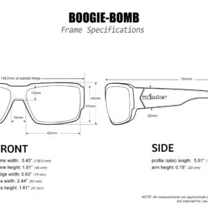 BOMBER Floating Safety Glasses for Men, 2-Tone Crystal Smoke frame, Red Mirror PC Safety lens, Non-Slip foam lining, ANSI Z87+ Compliant, Safe for Rugged Activity, Wet Conditions.