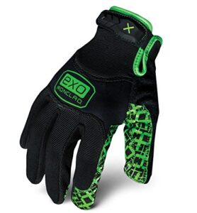 ironclad mens work gloves exo grip black , black & green, large pack of 1 us