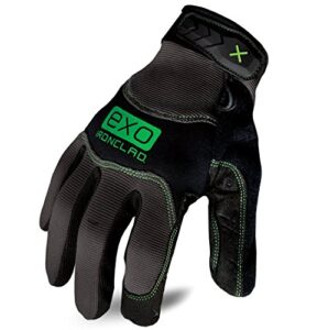 ironclad exo pro water resistant; work gloves, (1 pair), exo2-mwr-04-l, black/grey