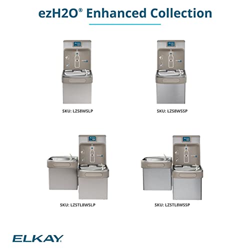 Elkay LZSTL8WSLP Enhanced ezH2O Bottle Filling Station & Versatile Bi-Level ADA Cooler Filtered Refrigerated, Light Gray Granite