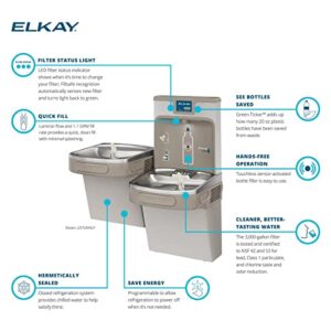 Elkay LZSTL8WSLP Enhanced ezH2O Bottle Filling Station & Versatile Bi-Level ADA Cooler Filtered Refrigerated, Light Gray Granite