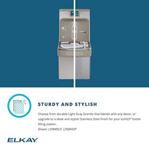 Elkay LZSTL8WSLP Enhanced ezH2O Bottle Filling Station & Versatile Bi-Level ADA Cooler Filtered Refrigerated, Light Gray Granite