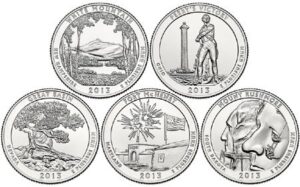 2013 p national parks set (5 coins) uncirculated