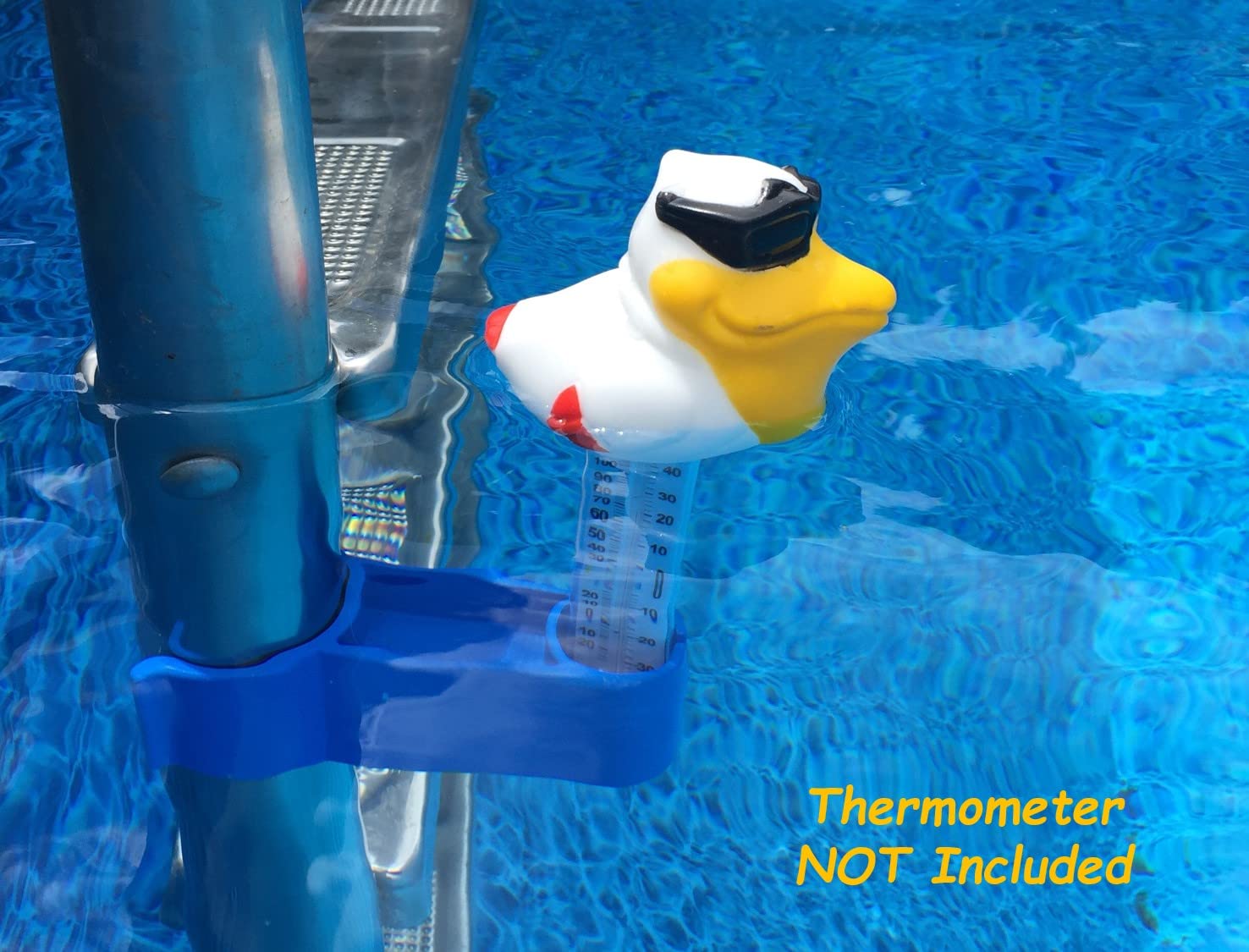 Leaf Bone - Leaf Net Skimmer Clip, In-Ground Swimming Pools and ONLY 1.9" Steel Ladder Handrails (Net Not Included), Leaf Rake Ladder Attachment