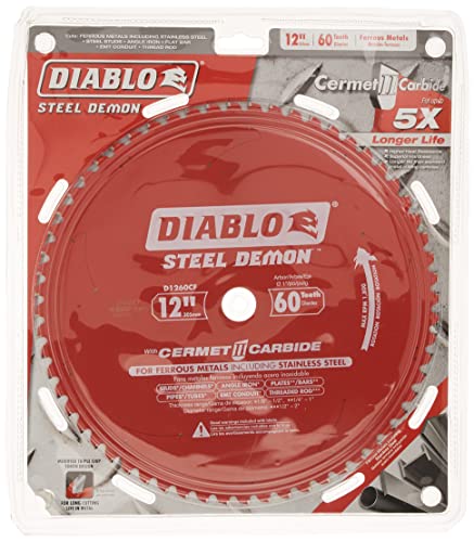 Diablo D1260CF 12-inch Steel Demon 60T Cermet II Carbide Ferrous Metal Saw Blade