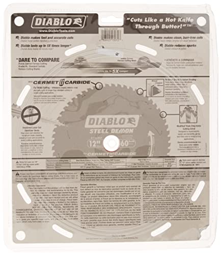 Diablo D1260CF 12-inch Steel Demon 60T Cermet II Carbide Ferrous Metal Saw Blade