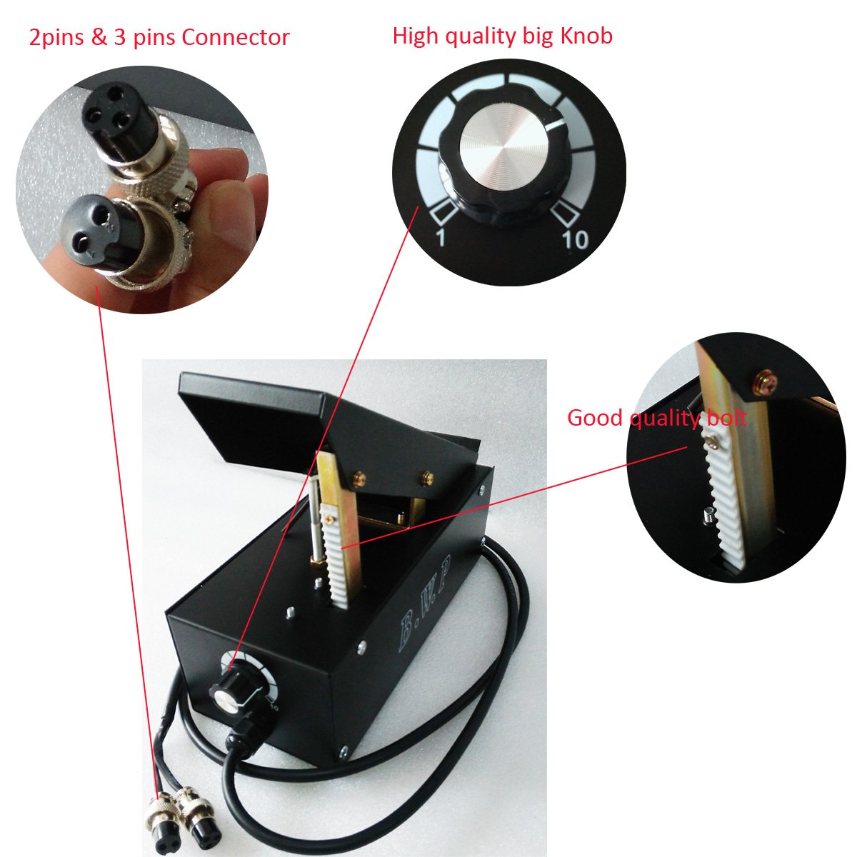 B.W.P Remote Amperage Controller Foot Pedal 2 pins and 3 pins for TIG Welding Machine