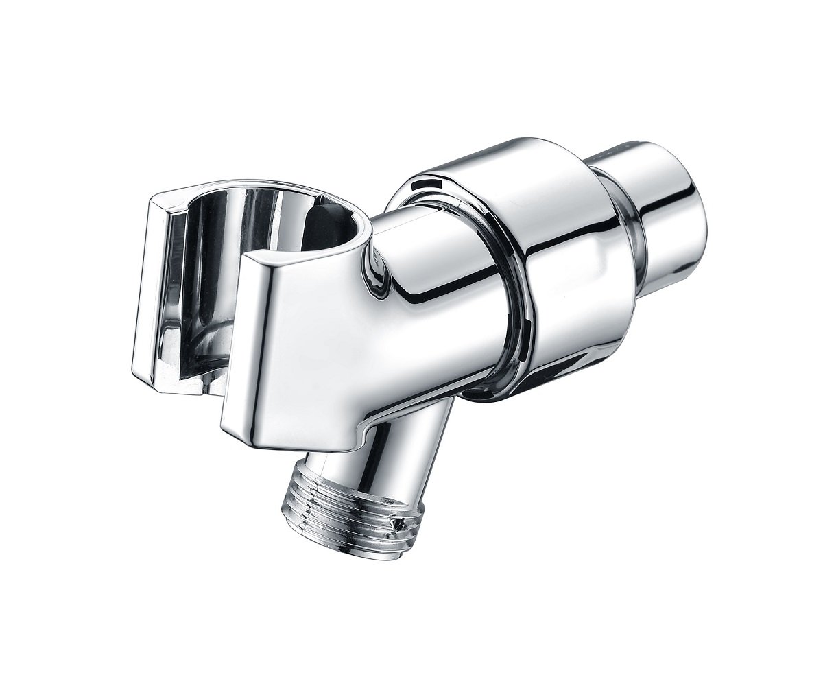 Purelux Adjustable Hand Shower Arm Mount with Brass Swivel Ball Connector, Chrome Showerhead Holder