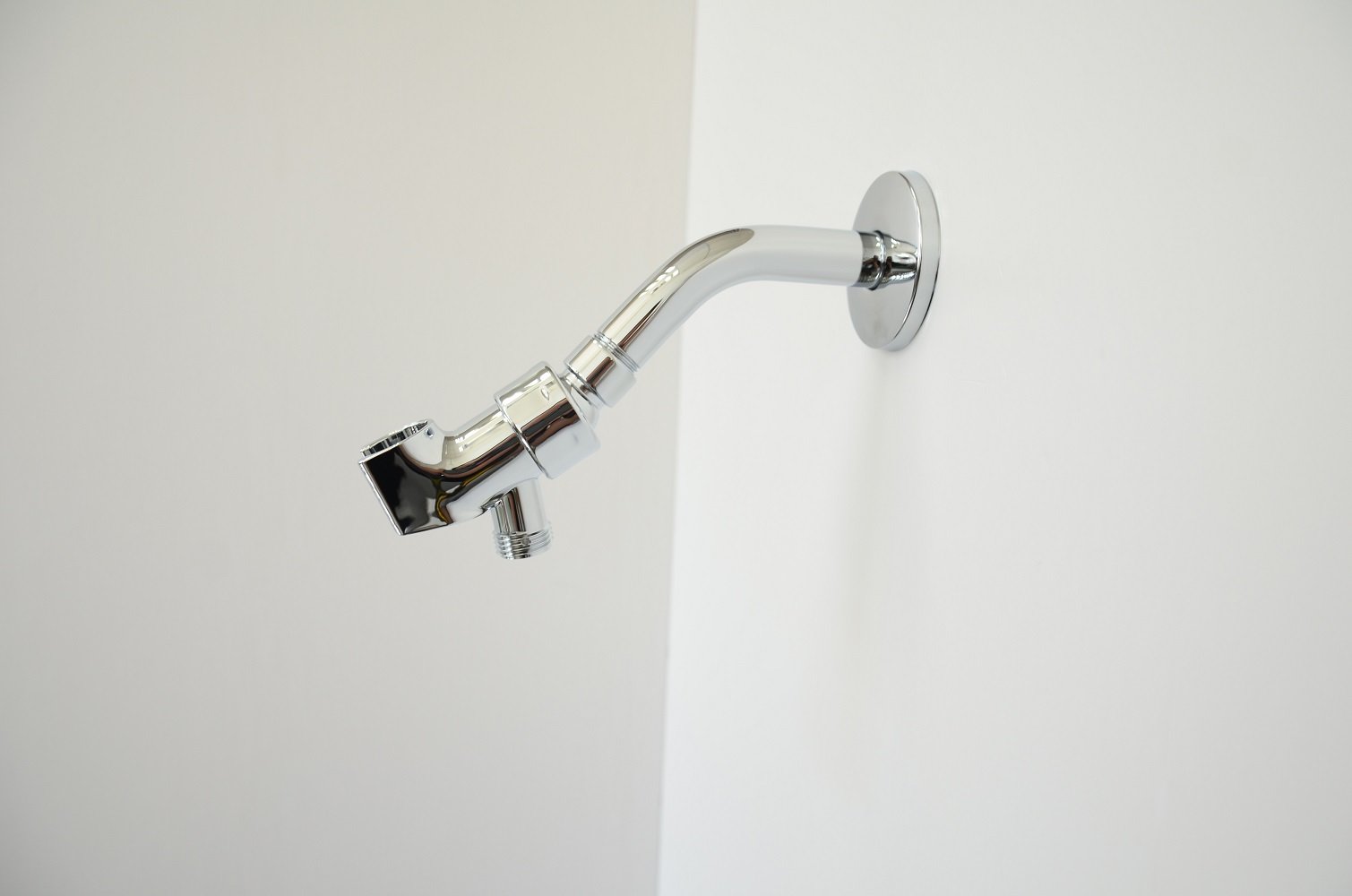 Purelux Adjustable Hand Shower Arm Mount with Brass Swivel Ball Connector, Chrome Showerhead Holder