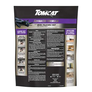 Tomcat Mouse Killer Refillable Bait Station with Advanced Formula Bait, 1 Station and 12 Poison Block Refills