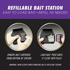 Tomcat Mouse Killer Refillable Bait Station with Advanced Formula Bait, 1 Station and 12 Poison Block Refills