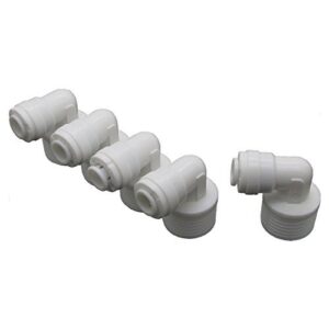 malida elbow 1/2" male thread adapter to 1/4" od tube quick connect ro water filter quick connect fitting,pack of 5