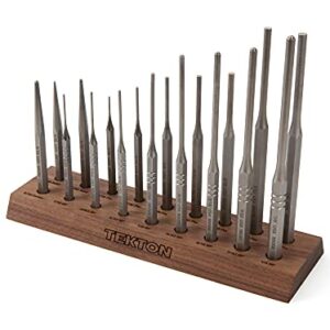 TEKTON Punch Set with Walnut Block (18-Piece) | 66564