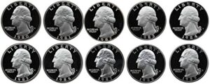 1980-1989 s washington quarters gem proof run 10 coins us mint decade lot complete 1980's set