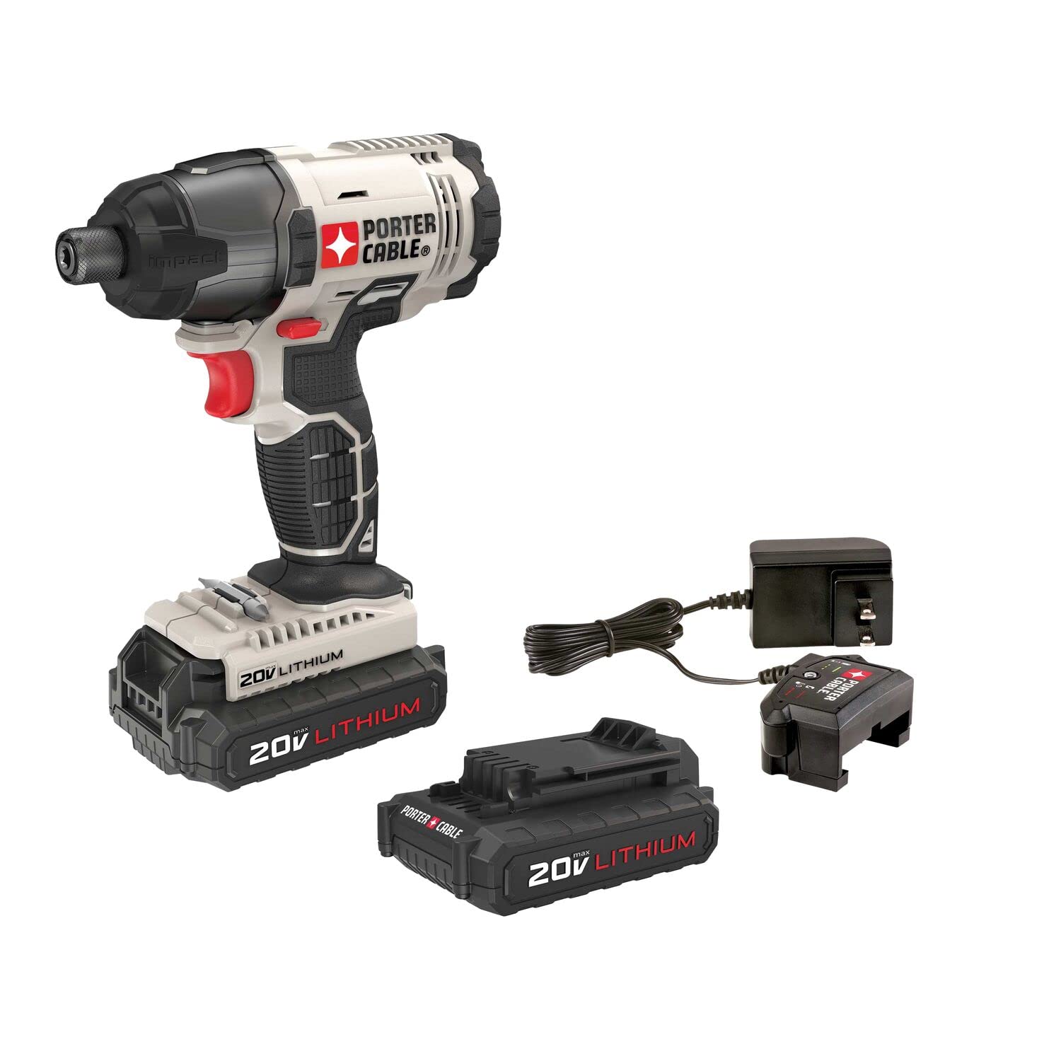 PORTER CABLE 20V MAX* 1/4 in. Cordless Impact Driver Kit, Hex Head, Compact (PCC641LB)