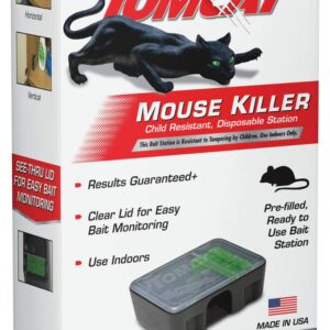 Tomcat Mouse Killer Disposable Station for Indoor Use - Child Resistant, 3 Stations with 1 Bait Each