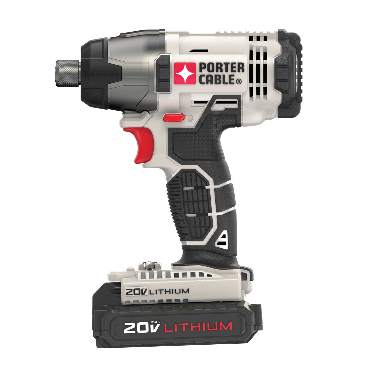 PORTER CABLE 20V MAX* 1/4 in. Cordless Impact Driver Kit, Hex Head, Compact (PCC641LB)