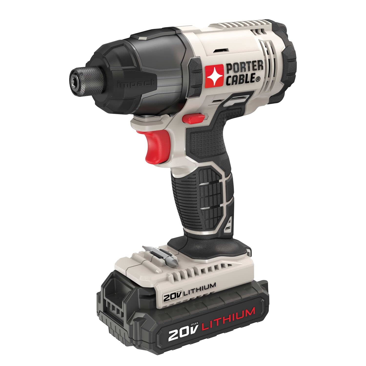 PORTER CABLE 20V MAX* 1/4 in. Cordless Impact Driver Kit, Hex Head, Compact (PCC641LB)