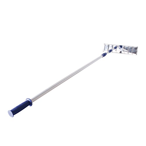 Snow Joe RJ205M Twist-N-Lock Telescoping Snow Shovel Aluminum Roof Rake, 21'