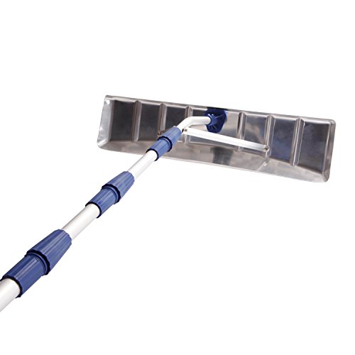 Snow Joe RJ205M Twist-N-Lock Telescoping Snow Shovel Aluminum Roof Rake, 21'