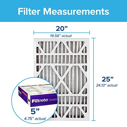 Filtrete 20x25x5 Air Filter MPR 1550 DP MERV 12, Healthy Living Ultra Allergen Deep Pleat, 1-Pack, Fits Lennox & Honeywell Devices (exact dimensions 19.56 x 24.19 x 4.69)