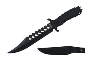 wartech h-4825 rubber handle hunting knife, 10.5", black