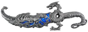 wuu jau h-855-bl dragon display dagger, 17.5", blue