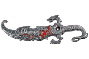 wuu jau h-855-rd dragon display dagger, 17.5", red